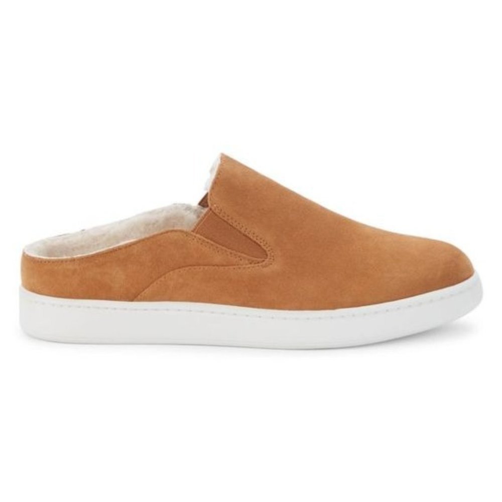 NWT Vince Verrell Suede & Shearling-Lined Backless Slip-On Sneakers Tan Sz 8.5 - Picture 8 of 8